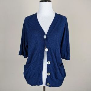 Payton Cardigan Sweater Cashmere Angora Blue Boho Preppy Neutral Minimalist